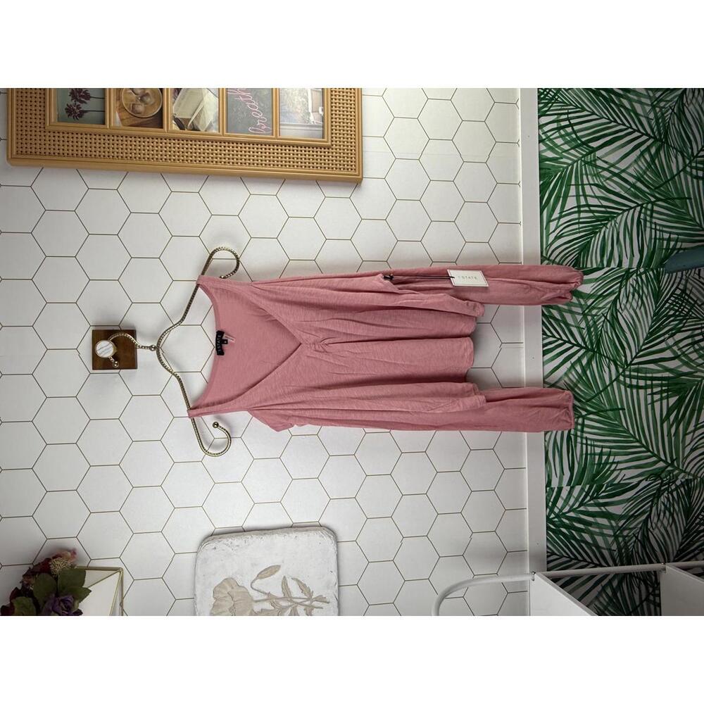 1.State Pink Cold Shoulder Long Sleeve Top - Size - XL - NWT